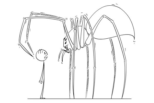 Caricature d'une araignée mangeuse d'homme